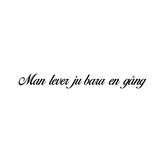 Man lever ju bara en gång - Dekal